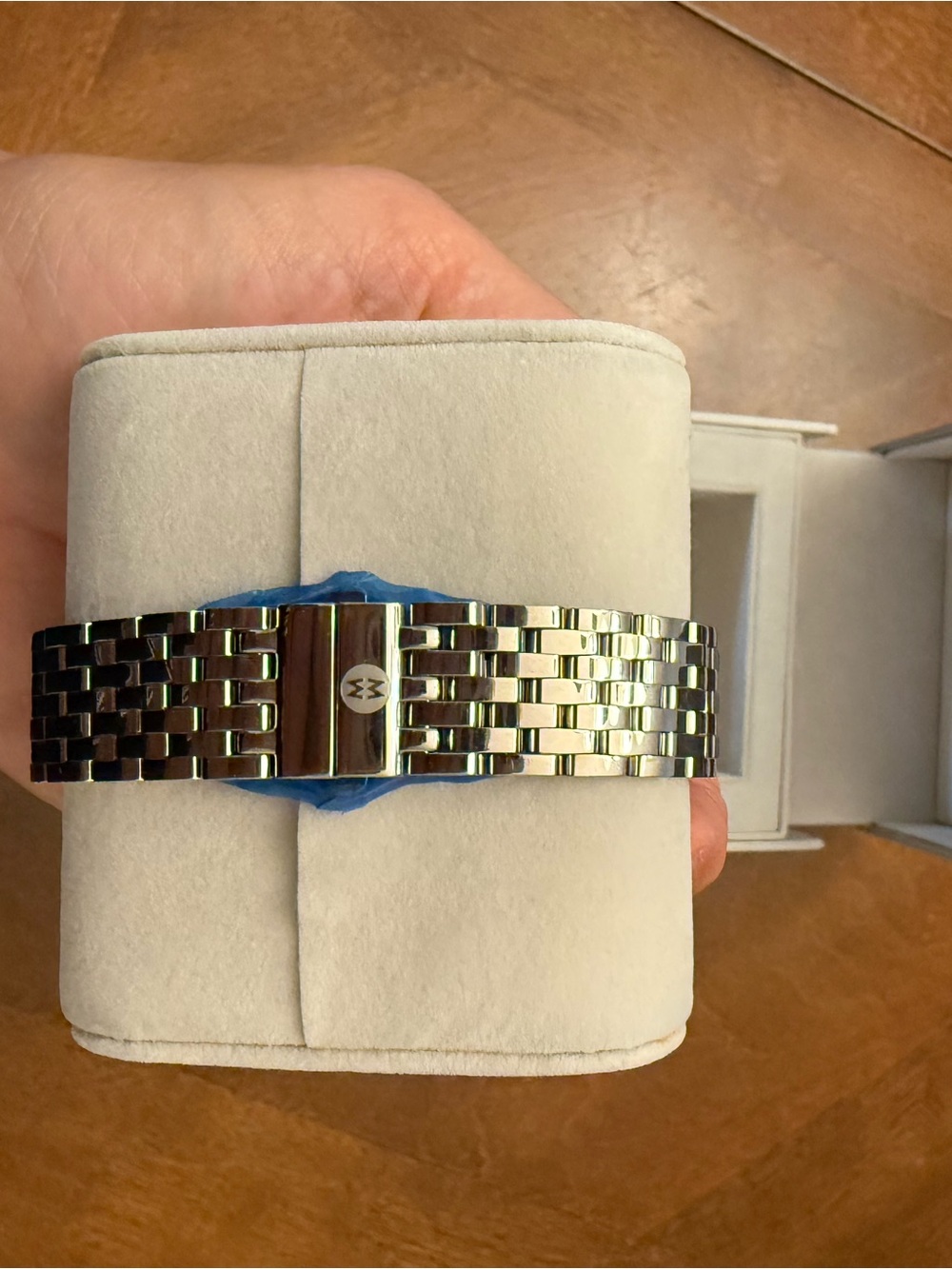 NEW IN BOX! Michele Silver Stainless Steel Diamond Accent Watch with White Dial - Picture 5 of 6